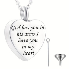 Stainless Steel Pet Memorial Necklace Heart Pendant Cremation Urn Cat Dog Ashes