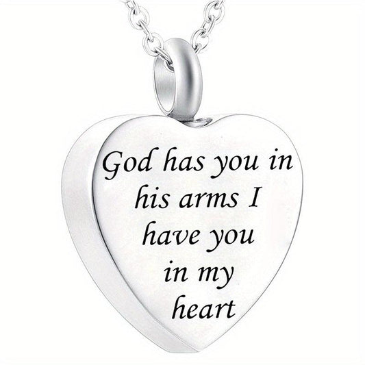 Stainless Steel Pet Memorial Necklace Heart Pendant Cremation Urn Cat Dog Ashes