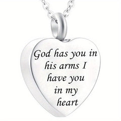 Stainless Steel Pet Memorial Necklace Heart Pendant Cremation Urn Cat Dog Ashes
