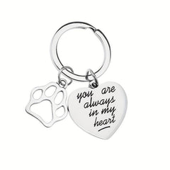 In My Heart Pet Memorial Keychain for Dog Cat Owners