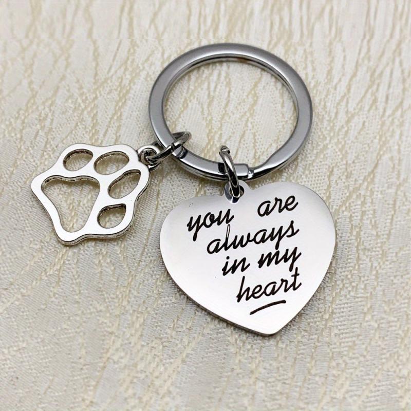 In My Heart Pet Memorial Keychain for Dog Cat Owners