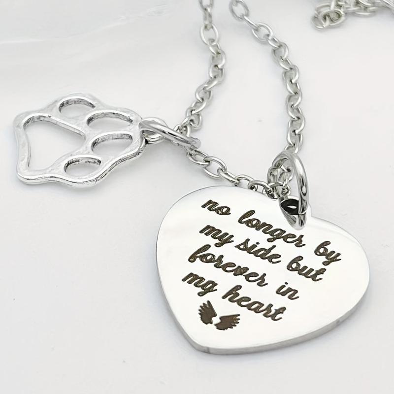 Pet Memorial Gift Paw Prints Necklace