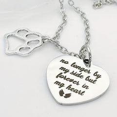 Pet Memorial Gift Paw Prints Necklace