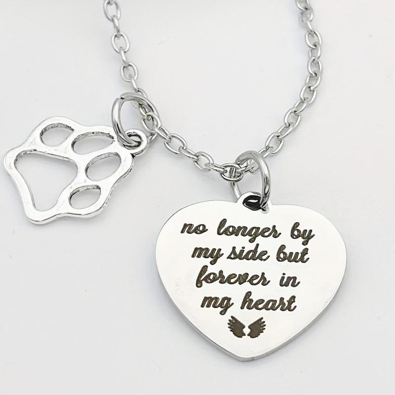 Pet Memorial Gift Paw Prints Necklace