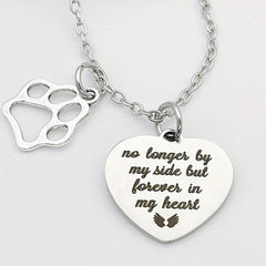 Pet Memorial Gift Paw Prints Necklace