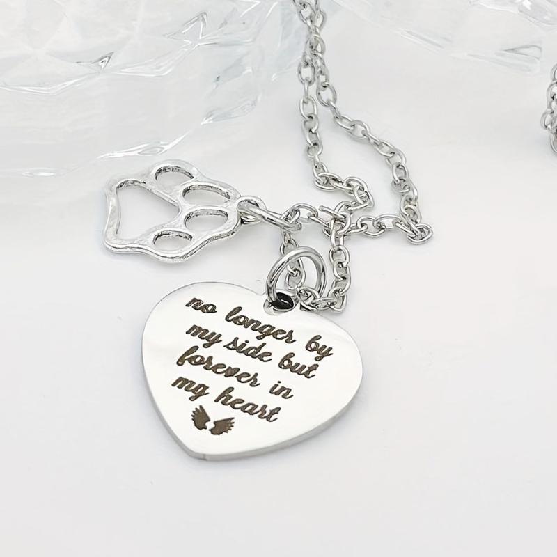 Pet Memorial Gift Paw Prints Necklace
