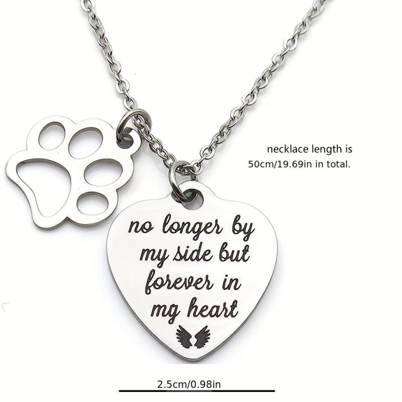 Pet Memorial Gift Paw Prints Necklace