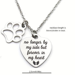 Pet Memorial Gift Paw Prints Necklace