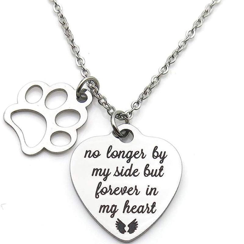Pet Memorial Gift Paw Prints Necklace