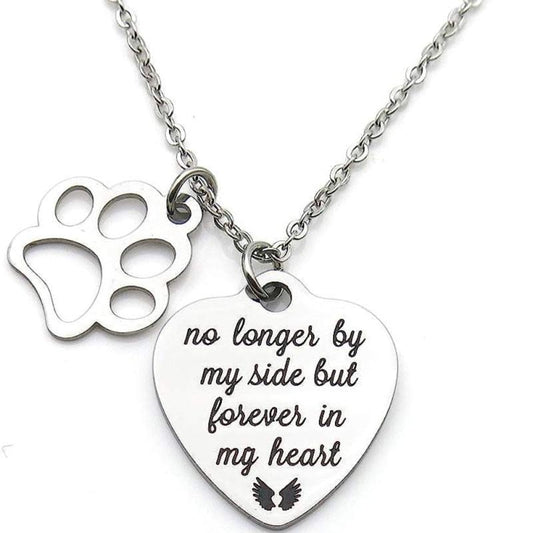 Pet Memorial Gift Paw Prints Necklace