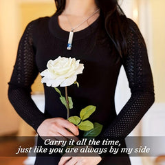 Square Zircon Cremation Necklace Stainless Steel Bottle Locket