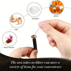 Square Zircon Cremation Necklace Stainless Steel Bottle Locket