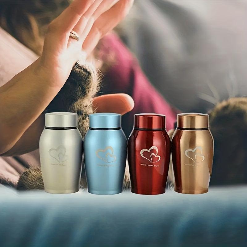 Stainless Steel Pet Urn Ashes Container Cats Dogs Memorial Cremation Urn