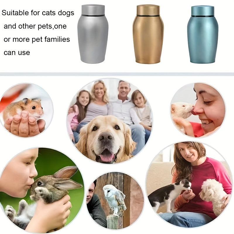 Stainless Steel Pet Urn Ashes Container Cats Dogs Memorial Cremation Urn