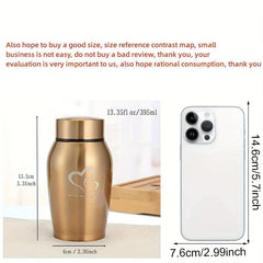 Stainless Steel Pet Urn Ashes Container Cats Dogs Memorial Cremation Urn