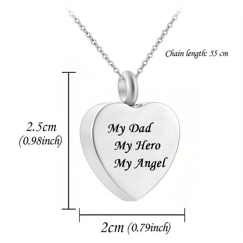 Dad My Hero My Angel Cremation Necklace