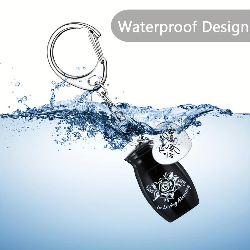 Rose Flower Memorial Keychain for Ashes Funeral Souvenir