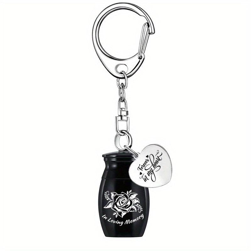 Rose Flower Memorial Keychain for Ashes Funeral Souvenir