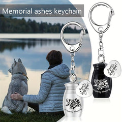 Rose Flower Memorial Keychain for Ashes Funeral Souvenir