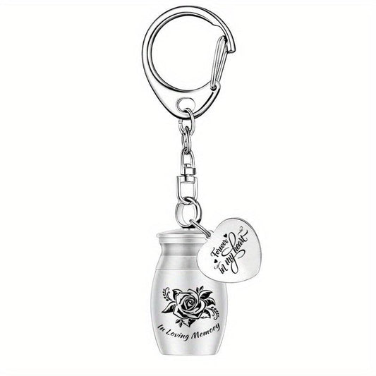 Rose Flower Memorial Keychain for Ashes Funeral Souvenir