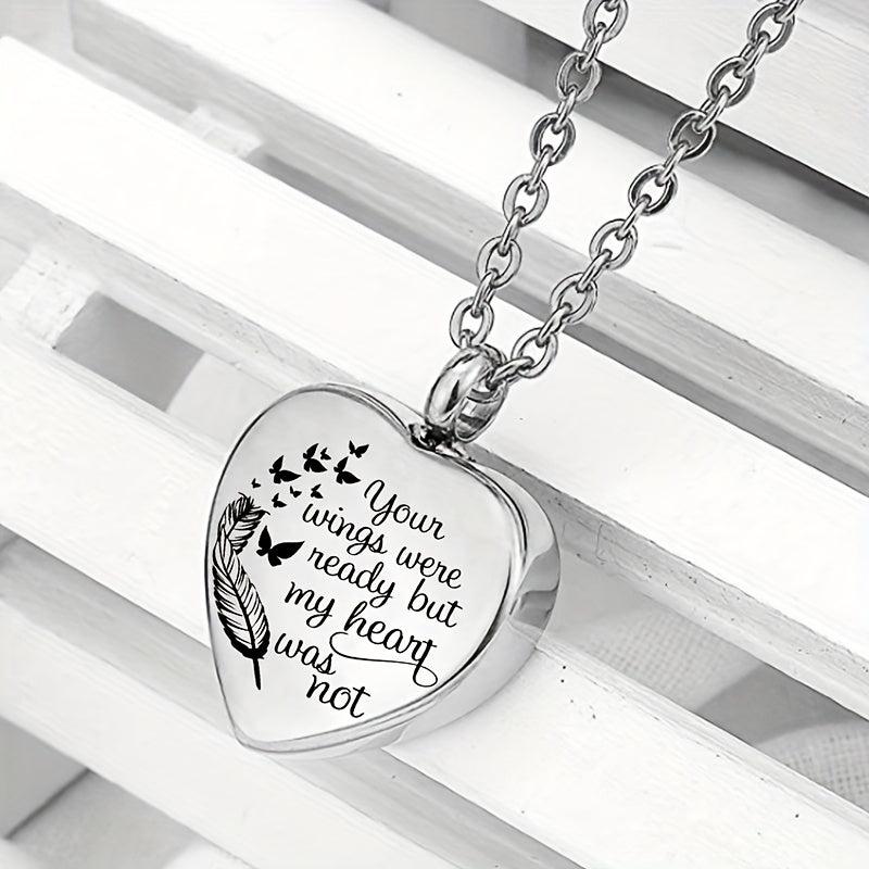 Pet Memorial Necklace Heart Pendant for Keeping Beloved Pet Ashes Close to Heart