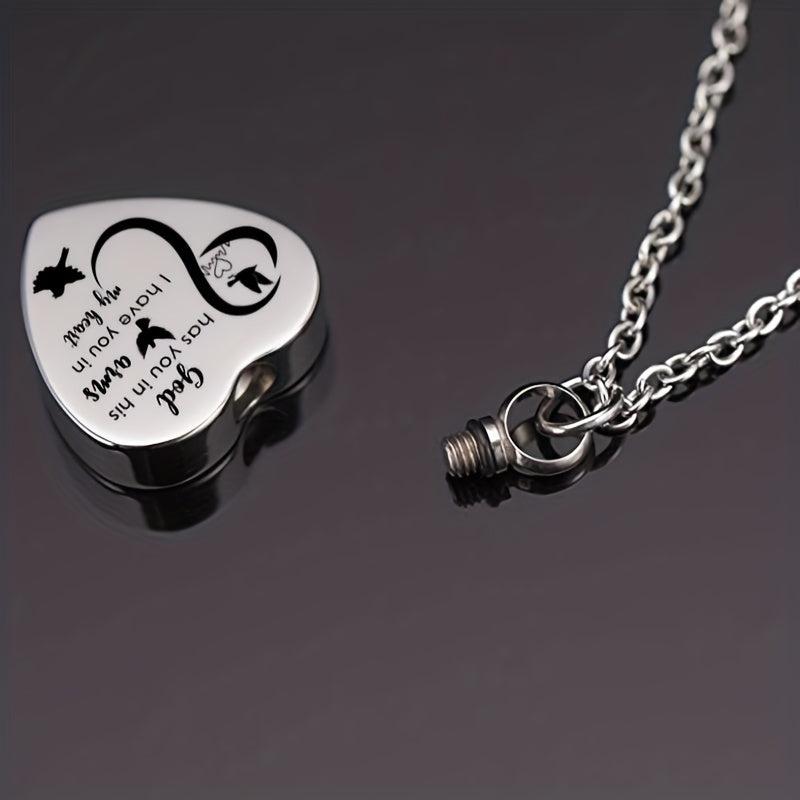 Pet Memorial Necklace Heart Pendant for Keeping Beloved Pet Ashes Close to Heart