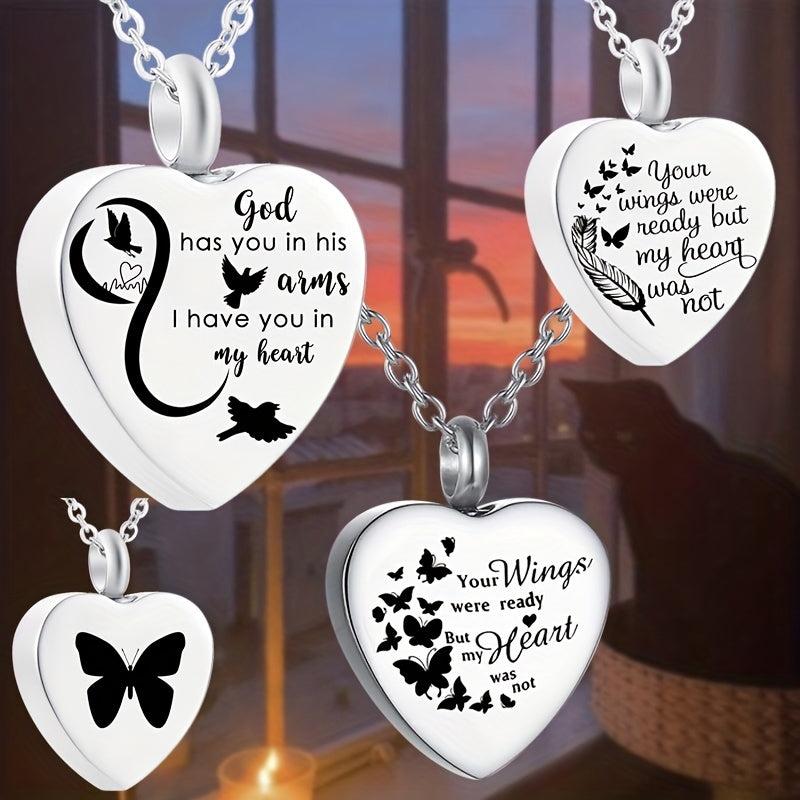 Pet Memorial Necklace Heart Pendant for Keeping Beloved Pet Ashes Close to Heart