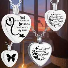 Pet Memorial Necklace Heart Pendant for Keeping Beloved Pet Ashes Close to Heart