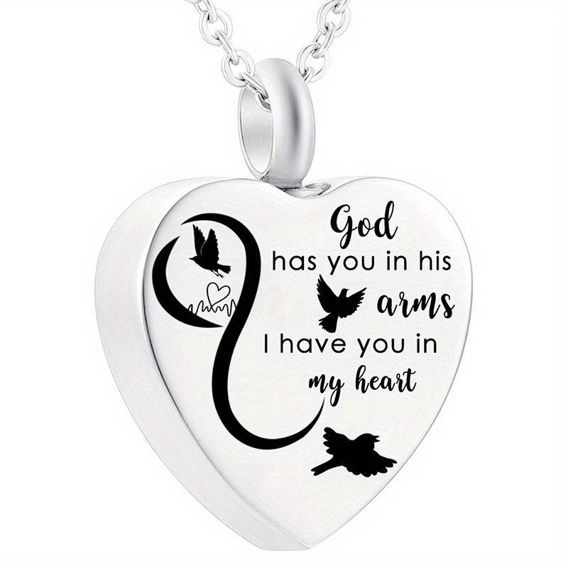 Pet Memorial Necklace Heart Pendant for Keeping Beloved Pet Ashes Close to Heart