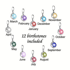 Heart Shaped Pet Necklace with Birthstones Stainless Steel Memory Keeper