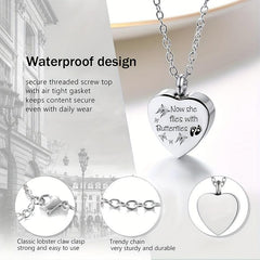Pet Memorial Pendant with Heart Shaped Stainless Steel Cremation Urn Necklace