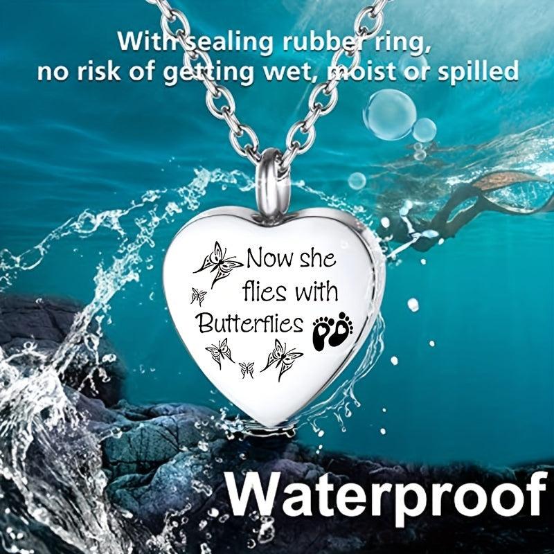 Pet Memorial Pendant with Heart Shaped Stainless Steel Cremation Urn Necklace