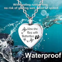 Pet Memorial Pendant with Heart Shaped Stainless Steel Cremation Urn Necklace