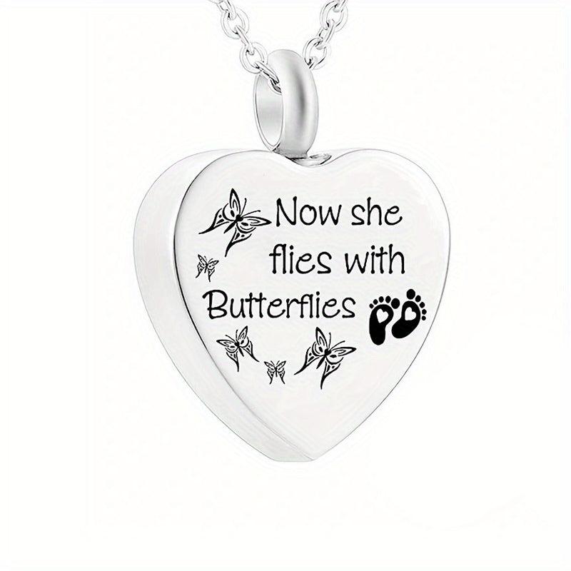 Pet Memorial Pendant with Heart Shaped Stainless Steel Cremation Urn Necklace