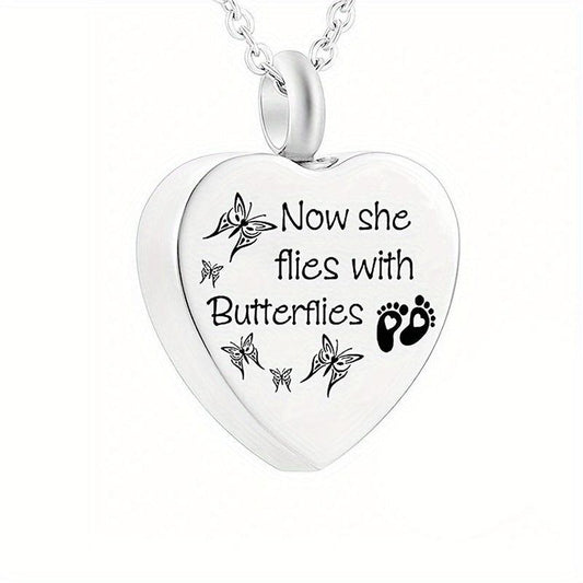 Pet Memorial Pendant with Heart Shaped Stainless Steel Cremation Urn Necklace