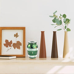 Mini Aluminum Alloy Pet Ashes Urn Flower Stripe Keepsake