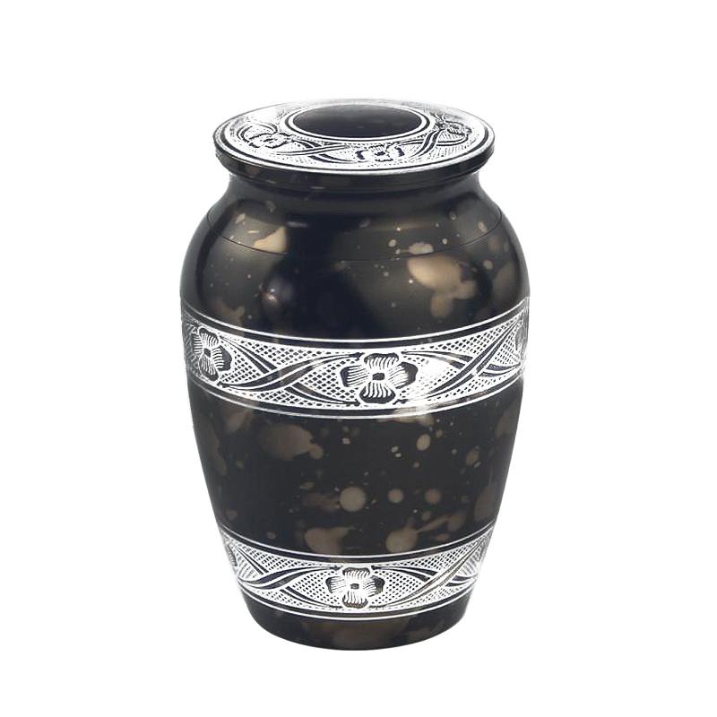 Mini Aluminum Alloy Pet Ashes Urn Flower Stripe Keepsake
