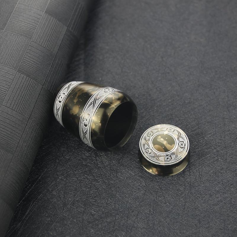 Mini Aluminum Alloy Pet Ashes Urn Flower Stripe Keepsake