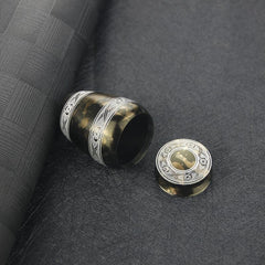 Mini Aluminum Alloy Pet Ashes Urn Flower Stripe Keepsake