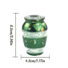 Mini Aluminum Alloy Pet Ashes Urn Flower Stripe Keepsake