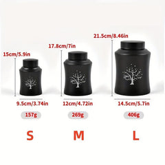 Stainless Steel Pet Urn Dog Ashes Container Tree Of Life Graphic Ashes Holder