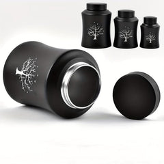 Stainless Steel Pet Urn Dog Ashes Container Tree Of Life Graphic Ashes Holder