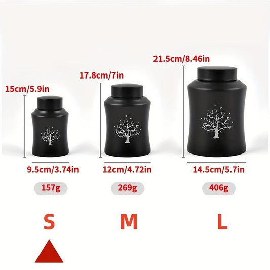 Stainless Steel Pet Urn Dog Ashes Container Tree Of Life Graphic Ashes Holder