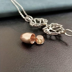 Lotus Flower Cremation Jewelry Urn Pendant Necklace Pet Memorial Gift