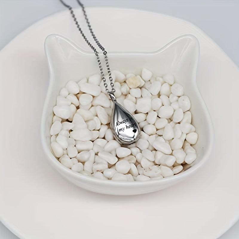 Pet Cremation Jewelry Stainless Steel Memorial Urn Necklace