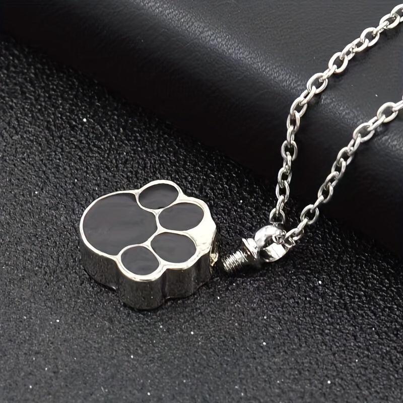 Pet Paw Cremation Jewelry Keychain Pendant Ashes Dog Cat Memorial Urn Necklace