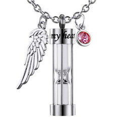 Hourglass Cremation Urn Necklace for Ashes