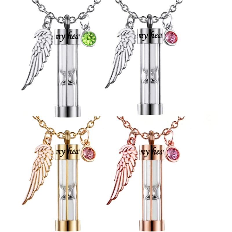 Hourglass Cremation Urn Necklace for Ashes