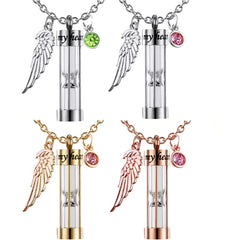 Hourglass Cremation Urn Necklace for Ashes