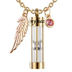 Hourglass Cremation Urn Necklace for Ashes